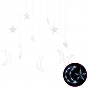 Luces Estrella Y Luna 138 Leds Blanco Frío Con Control Remoto