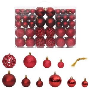 Bolas De Navidad 100 Unidades Rojo Tinto 3 / 4 / 6 Cm