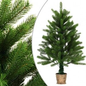 Árbol De Navidad Artificial Hojas Realistas Verde 90 Cm