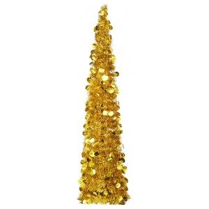 Árbol De Navidad Artificial Plegable Pet Dorado 150 Cm