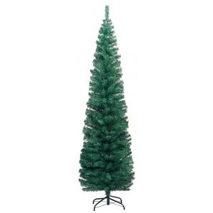 Árbol De Navidad Artificial Delgado Y Soporte Pvc Verde 210 Cm