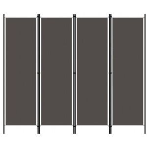 Biombo Divisor De 4 Paneles Gris Antracita 200x180 Cm