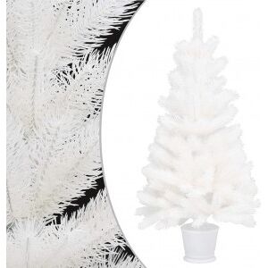 Árbol Artificial De Navidad Con Hojas Realistas Blanco 90 Cm