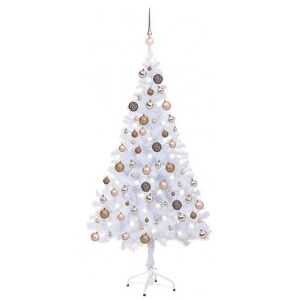 Medio árbol De Navidad Artificial Led Y Bolas 380 Ramas 150 Cm