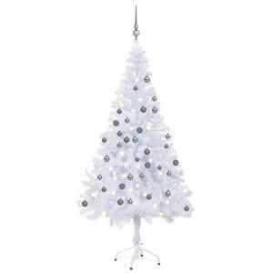 Árbol De Navidad Artificial Con Leds Y Bolas 150 Cm 380 Ramas