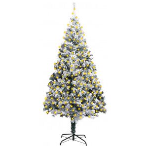 Árbol De Navidad Artificial Led Pvc Verde Nieve Flocado 400 Cm