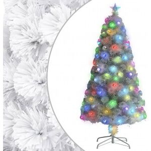 Árbol De Navidad Artificial Con Luces Fibra óptica Blanco 64 Cm