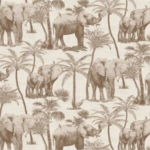 Dutch Wallcoverings Papel De Pared Bosque De Elefantes Beige