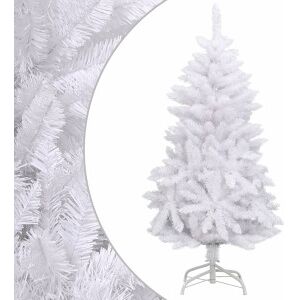 Árbol De Navidad Artificial Con Bisagras Y Soporte Blanco 120cm