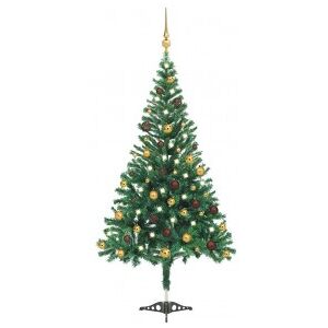 Árbol De Navidad Artificial Con Luces Y Bolas 910 Ramas 210 Cm