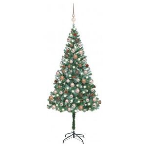 Árbol De Navidad Con Led. Bolas Y Piñas 180 Cm