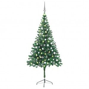 Medio árbol De Navidad Artificial Led Y Bolas 564 Ramas 180 Cm