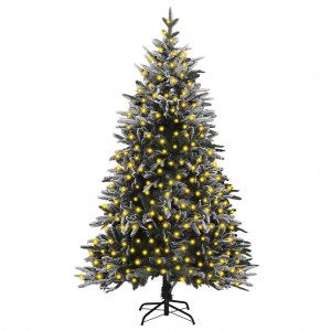 Árbol De Navidad Artificial Led Nieve Flocada 210 Cm Pvc Y Pe