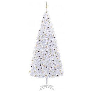 Árbol De Navidad Artificial Con Led Y Bolas Blanco 500 Cm