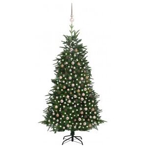 Árbol De Navidad Artificial Con Led Y Bolas Pvcype Verde 210 Cm