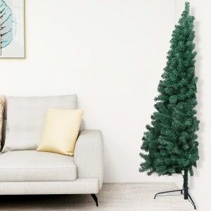 Medio árbol De Navidad Artificial Con Soporte Pvc Verde 240 Cm