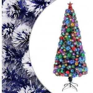 Árbol De Navidad Con Luces Fibra óptica Blanco Y Azul 180 Cm