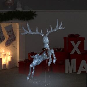 Reno Decorativo De Navidad Blanco 120 Leds Blanco Frío