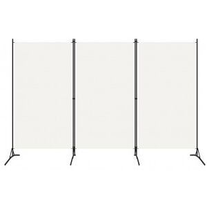 Biombo Divisor De 3 Paneles Blanco Crema 260x180 Cm