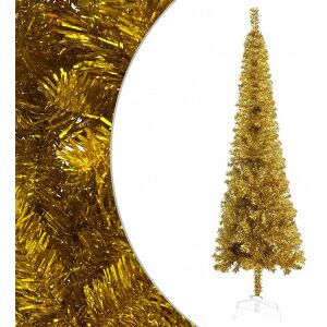 Árbol De Navidad Delgado Dorado 150 Cm