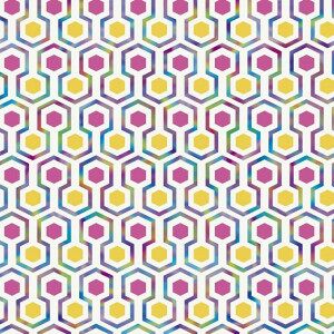 Noordwand Good Vibes Papel De Pared Hexagon Pattern Rosa Y Amarillo