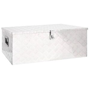 Caja De Almacenaje De Aluminio Plateado 100x55x37 Cm