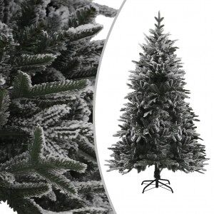 Árbol De Navidad Artificial Con Nieve Pvc Y Pe Verde 150 Cm