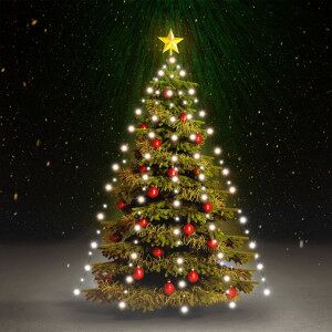 Red De Luces De árbol De Navidad 180 Leds Blanco Frío 180 Cm