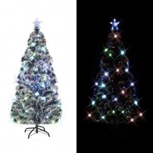 Árbol De Navidad Artificial Con Soporte/led Fibra óptica 210 Cm