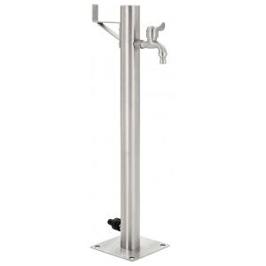 Columna De Agua De Jardín Acero Inoxidable Redonda 65 Cm