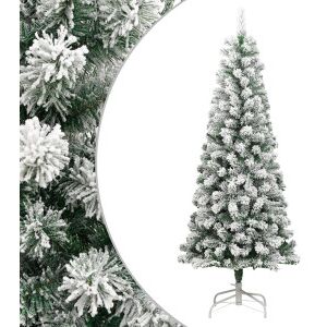 Árbol De Navidad Artificial Con Bisagras Y Nieve Flocada 180 Cm