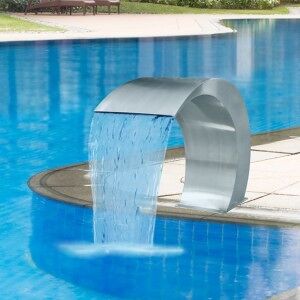 Fuente Cascada Para Piscina De Acero Inoxidable 45x30x60 Cm