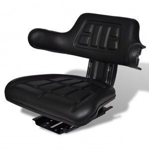 vidaXL Asiento De Tractor Con Respaldo Negro