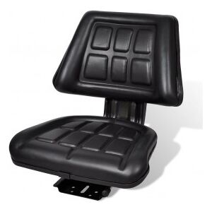 vidaXL Asiento De Tractor Con Respaldo Negro