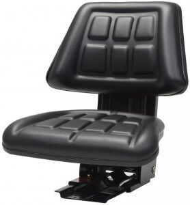 vidaXL Asiento De Tractor Con Suspensión Negro