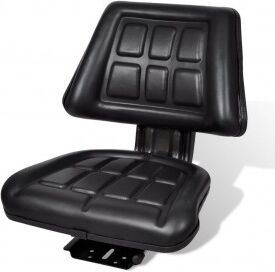 vidaXL Asiento De Tractor Con Respaldo Negro