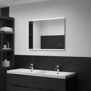 vidaXL Espejo De Pared De Baño Con Led Y Sensor Táctil 80x60 Cm