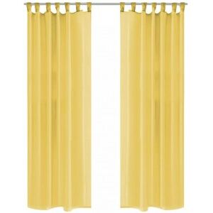 vidaXL Cortinas De Gasa 2 Unidades 140x245 Cm Amarillo