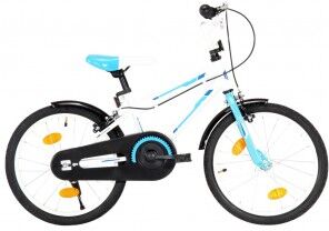 vidaXL Bicicleta Para Niños 18 Pulgadas Azul Y Blanco