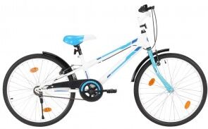 vidaXL Bicicleta Para Niños 24 Pulgadas Azul Y Blanco