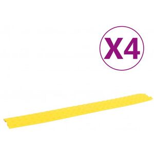 vidaXL Rampa Protectora De Cables De Suelo 4 Uds Amarillo 98.5 Cm