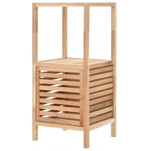 Armario De Cuarto De Baño Madera Maciza Nogal 39.5x35.5x86 Cm