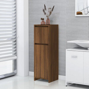 vidaXL Armario De Baño Madera Contrachapada Roble Marrón 30x30x95 Cm