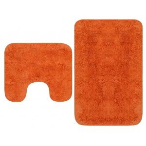 Conjunto De Alfombrillas De Baño De Tela 2 Piezas Naranja