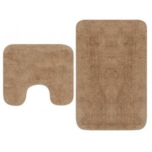 vidaXL Conjunto De Alfombrillas De Baño De Tela 2 Piezas Beige