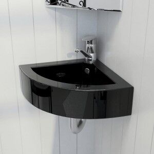 vidaXL Lavabo Con Rebosadero 45x32x12.5 Cm Negro