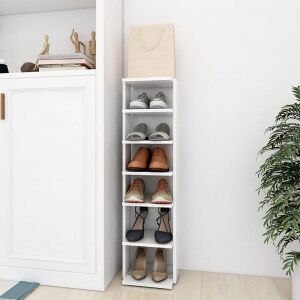 Mueble Zapatero Madera Contrachapada Blanco 27.5x27x102 Cm