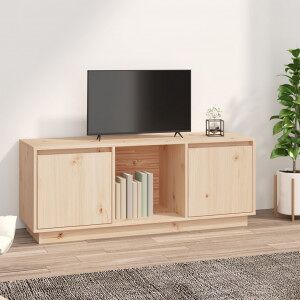 Mueble De Tv De Madera Maciza De Pino 110.5x35x44 Cm