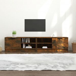 Muebles Para Tv 2 Uds Contrachapado Roble Ahumado 80x35x36.5 Cm