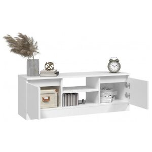 Mueble De Tv Con Puerta Blanco 102x30x36 Cm